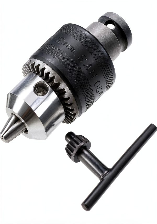 Yakamoz 1.5-10mm 1/16" - 3/8" Capacity Key Drill Chuck for Air Impact Wrench Converter Conversion Tool | 1/2 Inch Socket Square Female Adapter-0