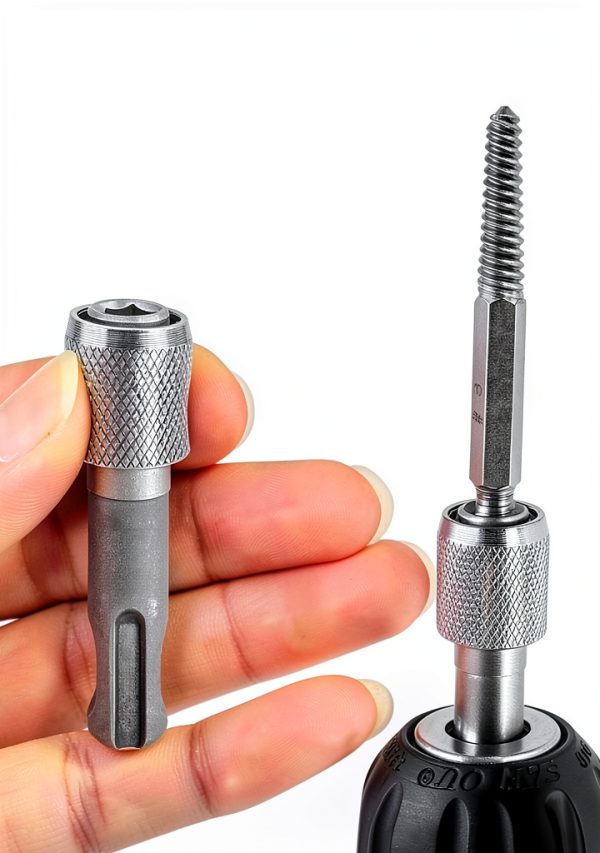 Mesee 5 Pieces SDS-Plus Shank Drill Chuck Adapters SDS PLUS to 1/4" Hex Socket Adapter Converter 1/4 Inch Hex Shank Screwdriver Drill Bit Holder for Electric Hammer Impact Drills-3