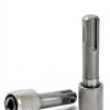 Mesee 5 Pieces SDS-Plus Shank Drill Chuck Adapters SDS PLUS to 1/4" Hex Socket Adapter Converter 1/4 Inch Hex Shank Screwdriver Drill Bit Holder for Electric Hammer Impact Drills-1