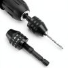 RZJZGZ 3 Pcs Keyless Drill Chuck Bit 1/4 Inch Hex Shank Keyless Drill Chuck Conversion Tool,0.3-6.5 mm&0.3-3.6 mm&0.8-8mm Quick Screwdriver Drill Adapter for Micro Drill Bit-2