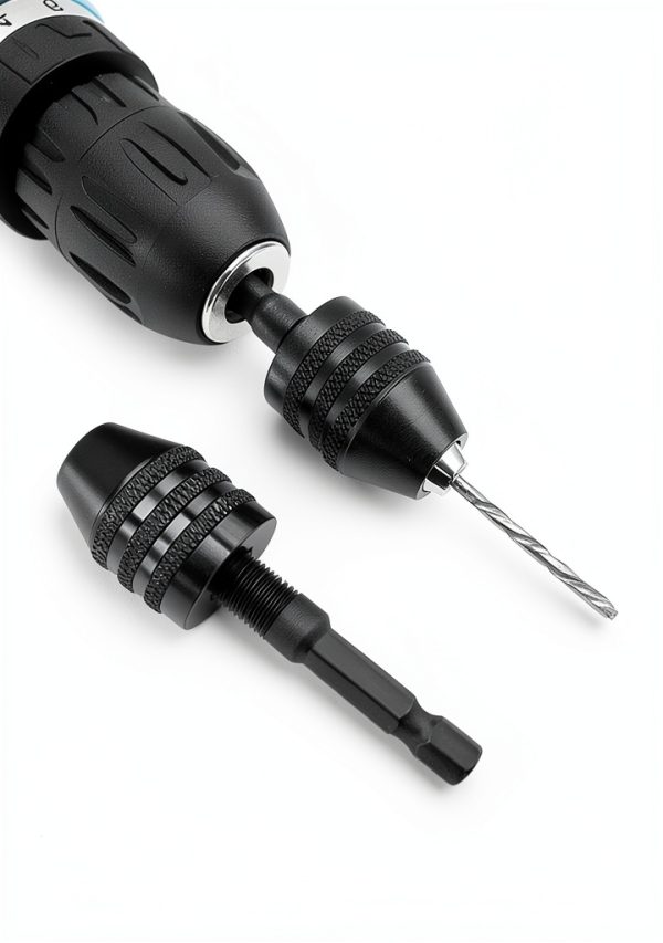 RZJZGZ 3 Pcs Keyless Drill Chuck Bit 1/4 Inch Hex Shank Keyless Drill Chuck Conversion Tool,0.3-6.5 mm&0.3-3.6 mm&0.8-8mm Quick Screwdriver Drill Adapter for Micro Drill Bit-2