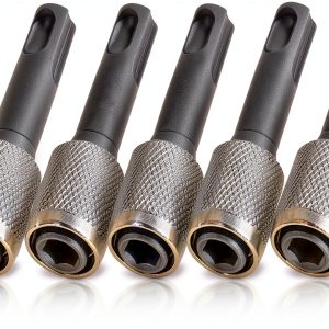 Mesee 5 Pieces SDS-Plus Shank Drill Chuck Adapters SDS PLUS to 1/4" Hex Socket Adapter Converter 1/4 Inch Hex Shank Screwdriver Drill Bit Holder for Electric Hammer Impact Drills-0