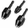RZJZGZ 3 Pcs Keyless Drill Chuck Bit 1/4 Inch Hex Shank Keyless Drill Chuck Conversion Tool,0.3-6.5 mm&0.3-3.6 mm&0.8-8mm Quick Screwdriver Drill Adapter for Micro Drill Bit-0