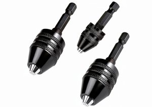 RZJZGZ 3 Pcs Keyless Drill Chuck Bit 1/4 Inch Hex Shank Keyless Drill Chuck Conversion Tool,0.3-6.5 mm&0.3-3.6 mm&0.8-8mm Quick Screwdriver Drill Adapter for Micro Drill Bit-0