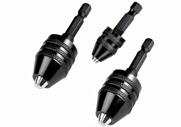 RZJZGZ 3 Pcs Keyless Drill Chuck Bit 1/4 Inch Hex Shank Keyless Drill Chuck Conversion Tool,0.3-6.5 mm&0.3-3.6 mm&0.8-8mm Quick Screwdriver Drill Adapter for Micro Drill Bit-0