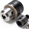 Yakamoz 1.5-10mm 1/16" - 3/8" Capacity Key Drill Chuck for Air Impact Wrench Converter Conversion Tool | 1/2 Inch Socket Square Female Adapter-6