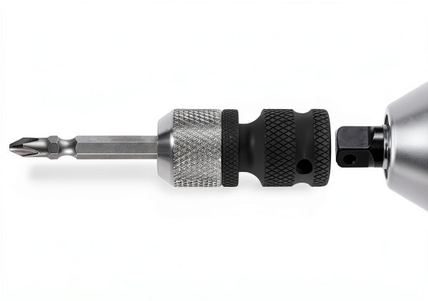 2 PCS impact wrench adapter quick-release Design Upgraded to Heavy-Duty Thickness 1/2 Square Drive to 1/4 Hex Female Socket, Impact Drill Adapter, CrMo Steel-3