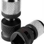 2 PCS impact wrench adapter quick-release Design Upgraded to Heavy-Duty Thickness 1/2 Square Drive to 1/4 Hex Female Socket, Impact Drill Adapter, CrMo Steel-0