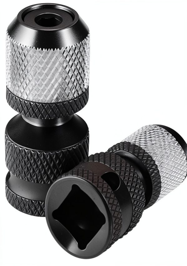 2 PCS impact wrench adapter quick-release Design Upgraded to Heavy-Duty Thickness 1/2 Square Drive to 1/4 Hex Female Socket, Impact Drill Adapter, CrMo Steel-0