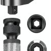 2 PCS impact wrench adapter quick-release Design Upgraded to Heavy-Duty Thickness 1/2 Square Drive to 1/4 Hex Female Socket, Impact Drill Adapter, CrMo Steel-5